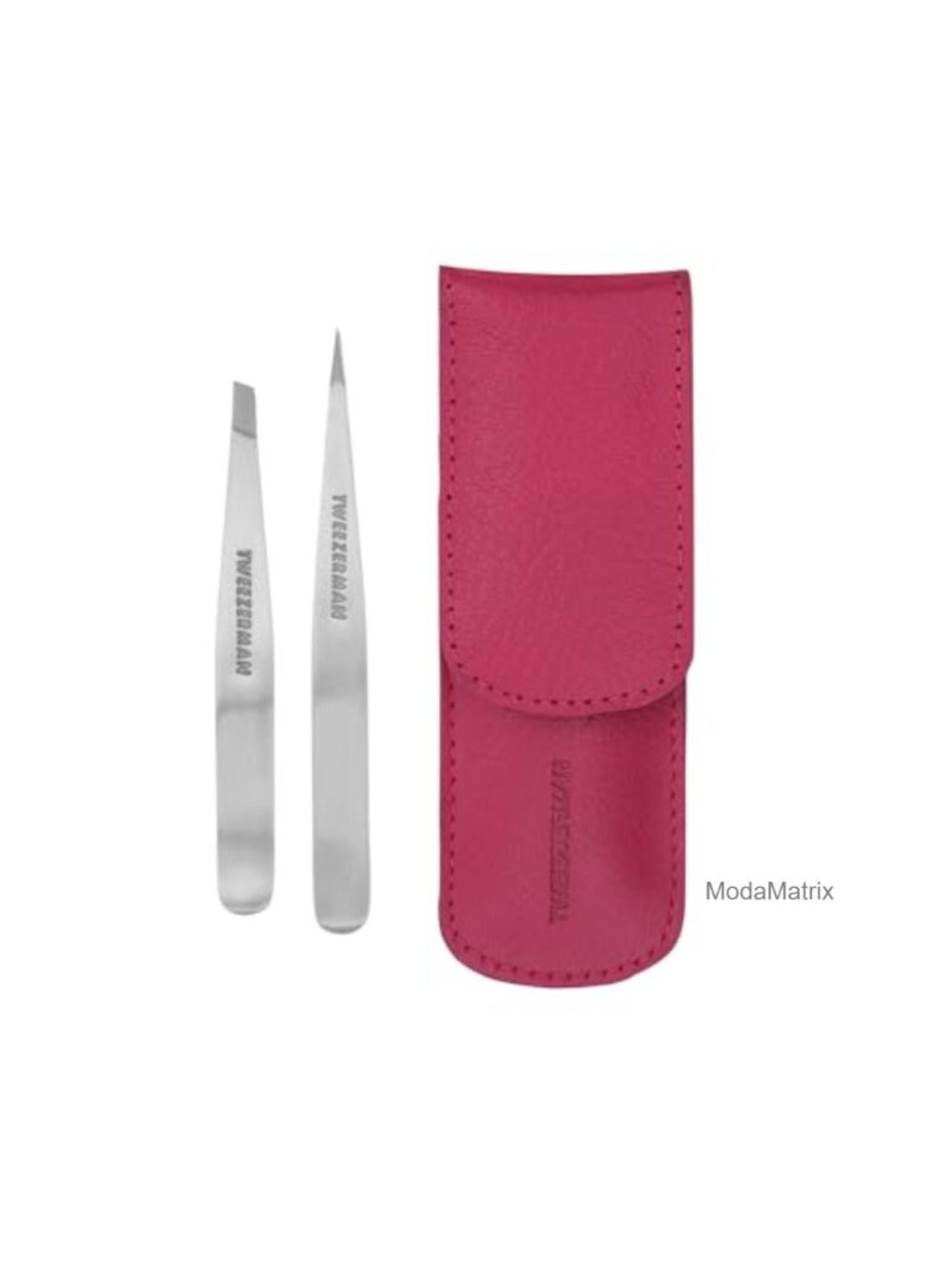 Petite Tweeze Set Eyebrow Tweezers with Travel Case Stainless Steel